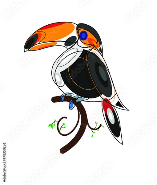 Obraz vector conceptual art toucan geometric design