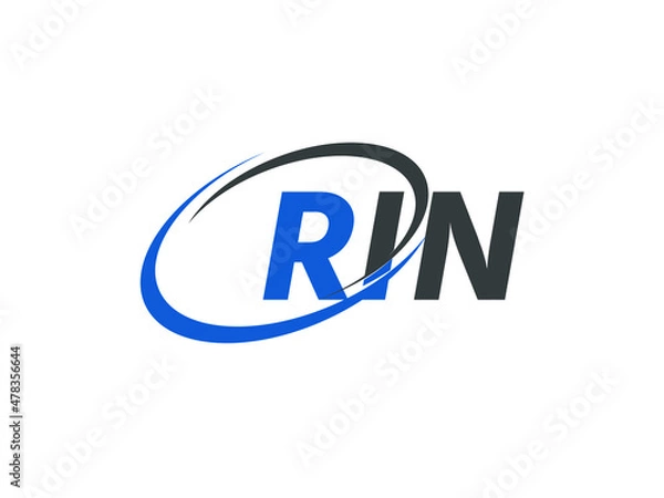 Fototapeta RIN letter creative modern elegant swoosh logo design