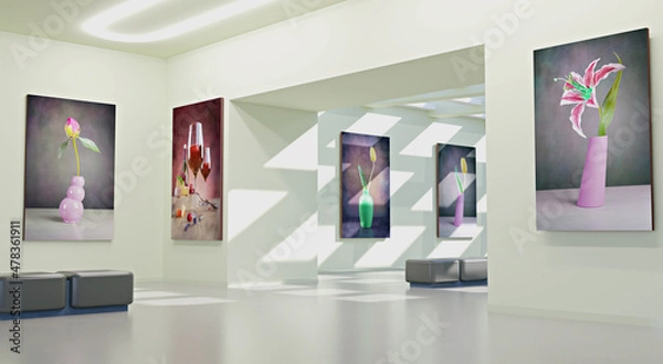 Obraz 3D illustration with an art gallery