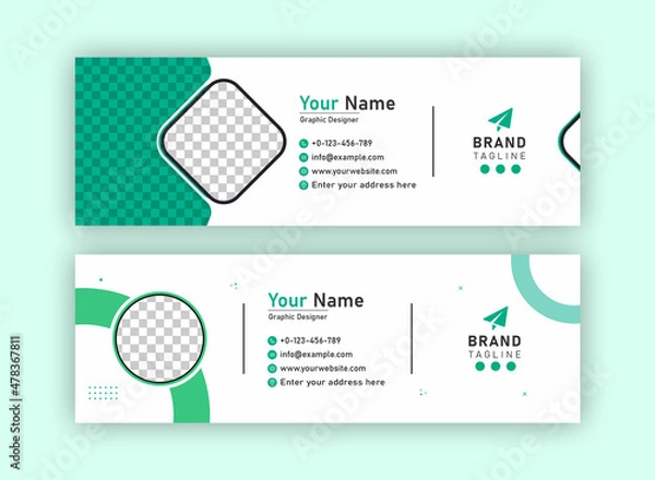 Fototapeta Business Email Signature Template Design. With Two Types Of Different Designs And Vector illustrations. And One Colors Variations