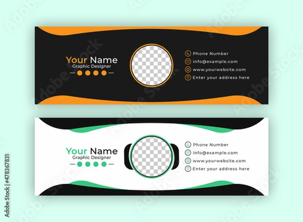 Fototapeta Business Email Signature Template Design. With Two Types Of Different Designs And Vector illustrations. And Two Colors Variations