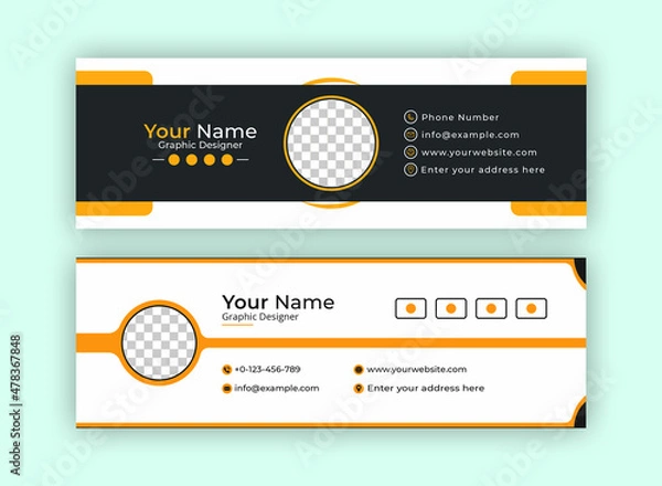 Fototapeta Business Email Signature Template Design. With Two Types Of Different Designs And Vector illustrations. And One Colors Variations