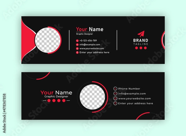 Fototapeta Business Email Signature Template Design. With Two Types Of Different Designs And Vector illustrations. And One Colors Variations