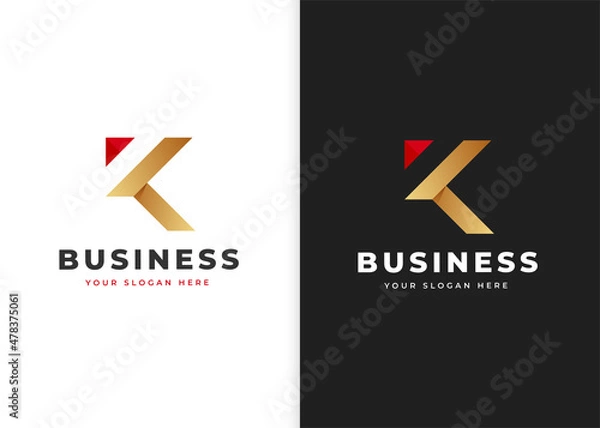 Fototapeta K Letter Logo concept. Creative Minimal emblem design template. Universal elegant icon. Premium business finance logotype. Graphic Alphabet Symbol for Business Identity Vector Element