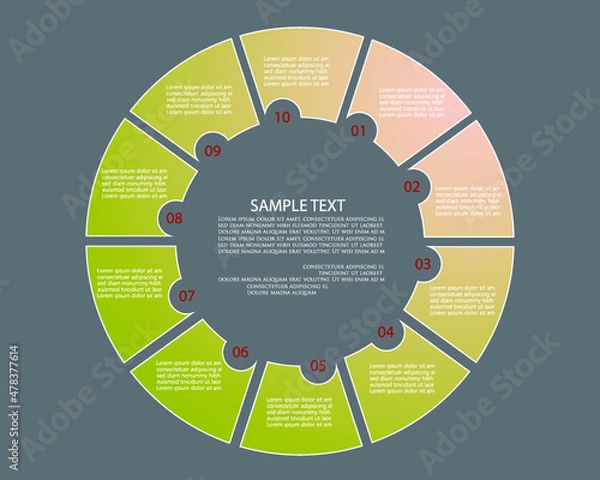 Fototapeta Flat business infographic template, vector illustration