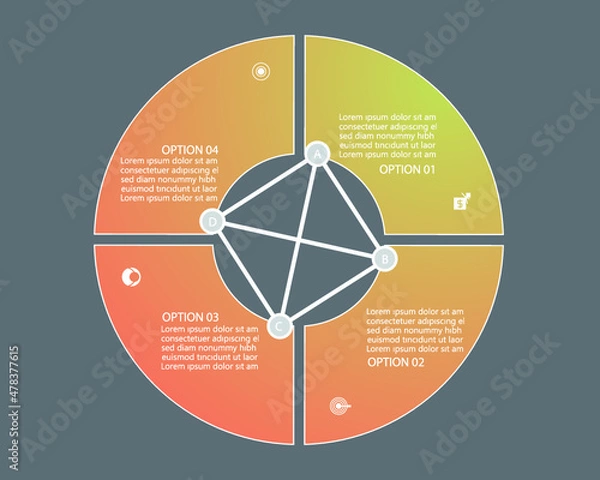 Fototapeta Flat business infographic template, vector illustration