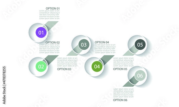 Fototapeta Minimal style infographic template.eps