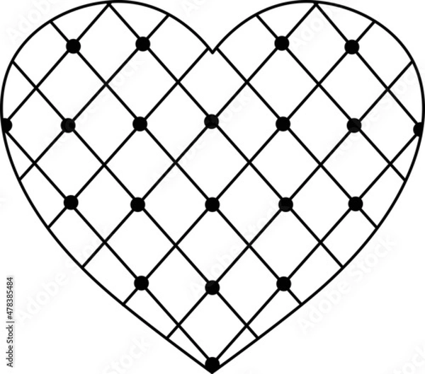 Obraz Vector image. Romantic heart in a cage.