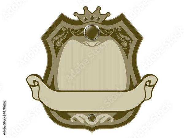 Fototapeta Royal badge with a banner for your text, isolated