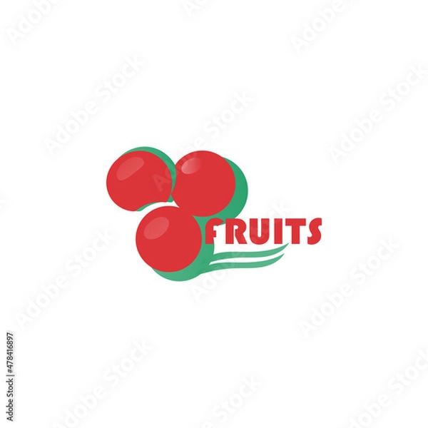 Obraz Cherry vector logo design template