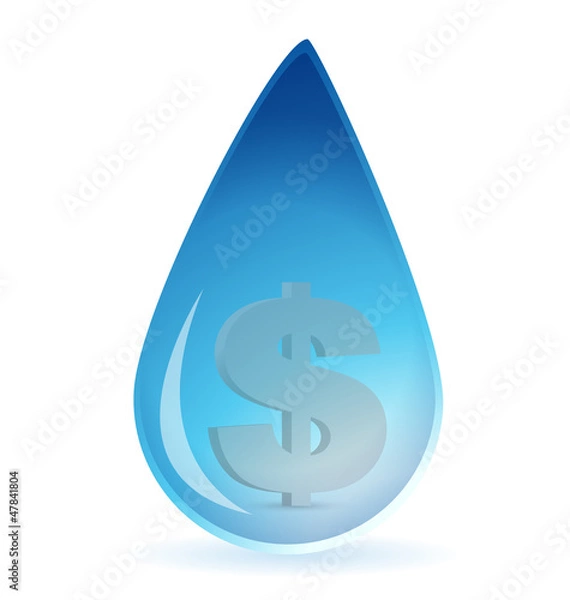 Fototapeta dollar water drop