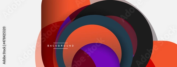 Obraz Creative geometric wallpaper. Minimal abstract background. Circles composition vector illustration for wallpaper banner background or landing page