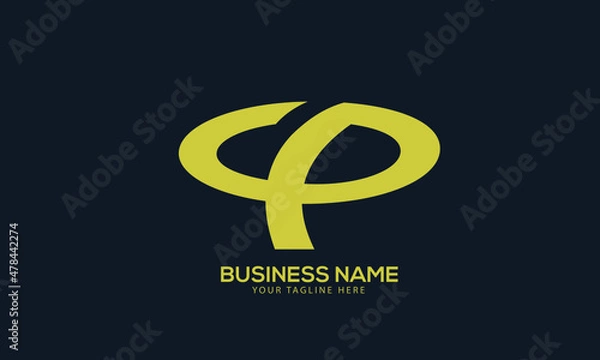 Fototapeta Alphabet CP or PC awesome creative monogram vector logo template