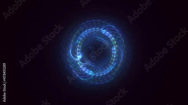 Fototapeta 3D rendering abstract round light background