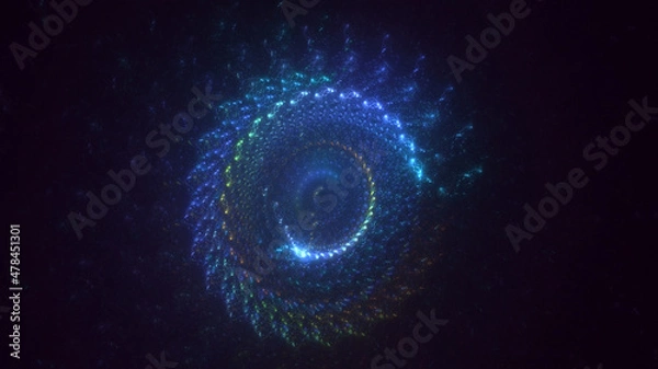 Fototapeta 3D rendering abstract multicolor fractal light background