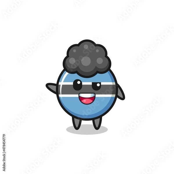 Fototapeta botswana flag character as the afro boy