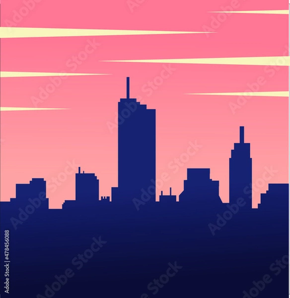 Obraz silhouette building logo