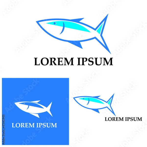 Obraz Fish logo template. Creative vector symbol