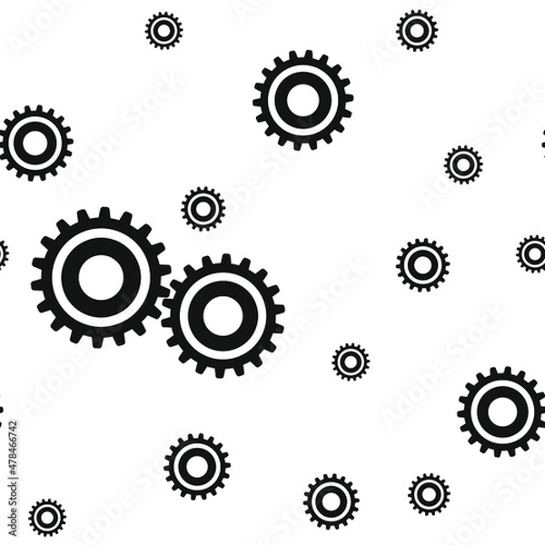 Fototapeta Gears, pattern, vector, background, seamless