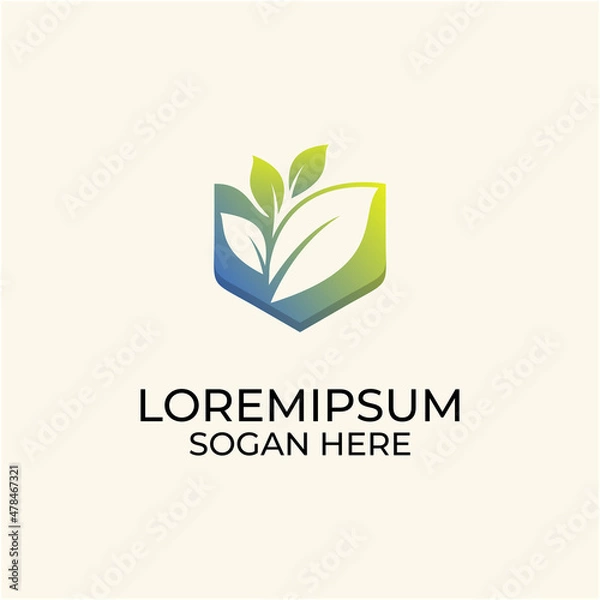 Obraz Organic Garden Gradient Logo Template