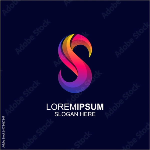 Obraz S letter gradient logo design