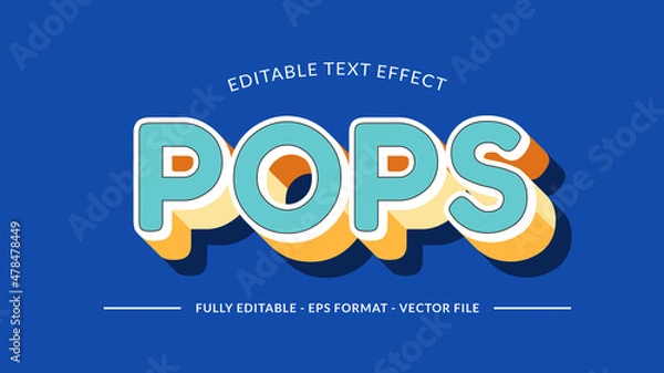 Fototapeta Pops Retro Text Effect