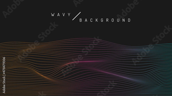 Obraz Wavy Line Background in Two Tone