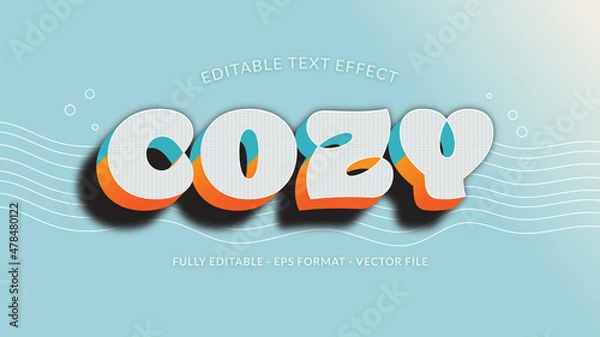 Fototapeta Cozy Text Effect With Duo Tone