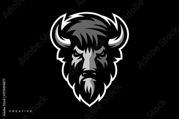 Fototapeta Bison esport logo on black background