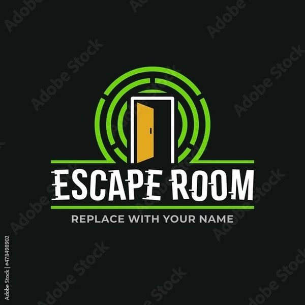 Fototapeta Escape room logo with dark background