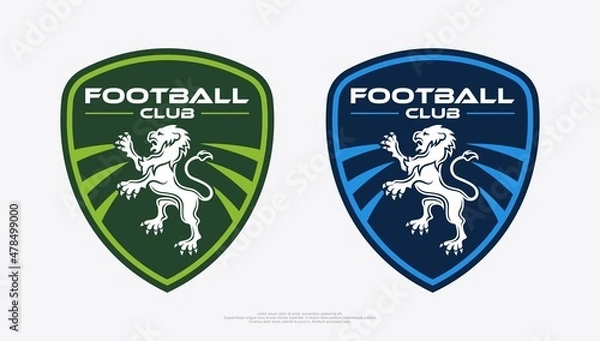 Fototapeta Football club logo with a lion and two color choices