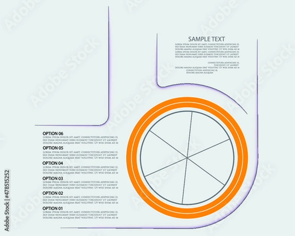 Fototapeta Minimal style infographic template.eps
