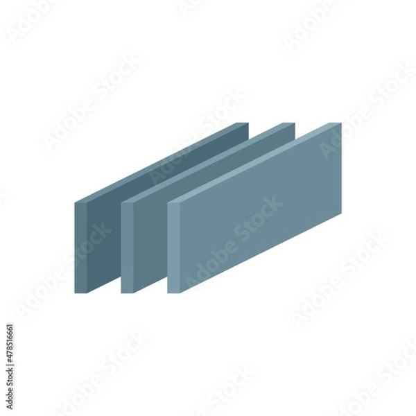 Obraz Metallurgy bars icon flat isolated vector