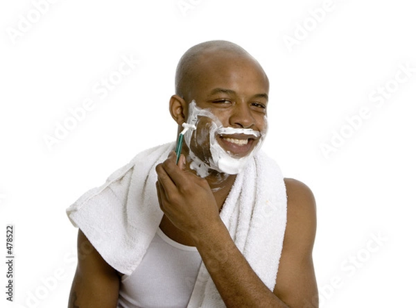 Fototapeta shaving with a smile