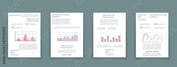 Fototapeta Cards for business data visualization