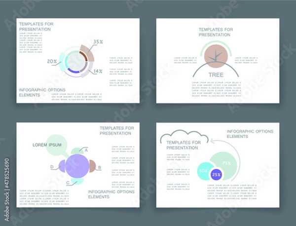 Fototapeta Cards for business data visualization