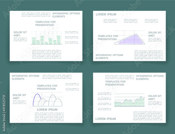 Fototapeta Cards for business data visualization