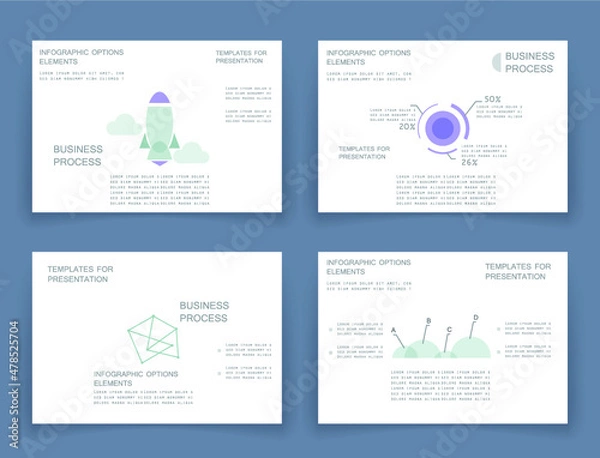 Fototapeta Cards for business data visualization