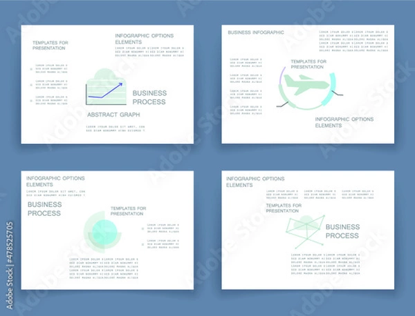 Fototapeta Cards for business data visualization