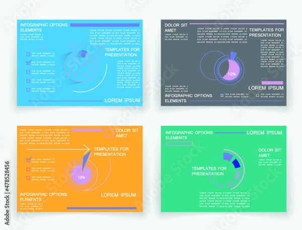Fototapeta Cards for business data visualization
