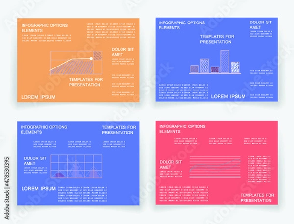 Fototapeta Cards for business data visualization