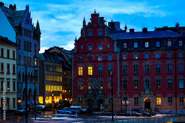 Fototapeta ガムラスタン旧市街の路地（ストックホルム）