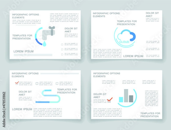 Fototapeta Cards for business data visualization