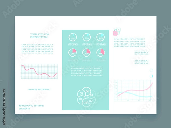 Fototapeta Cards for business data visualization