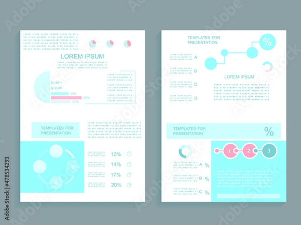 Fototapeta Cards for business data visualization