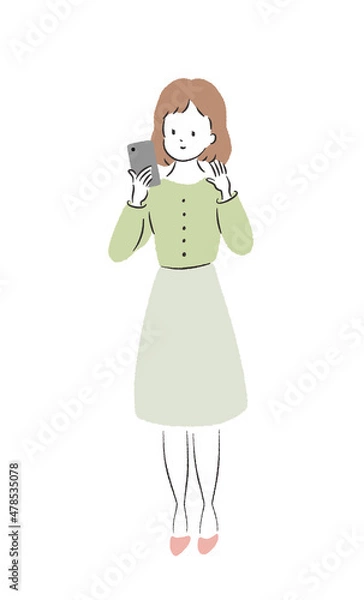 Obraz 女性　スマホ通話