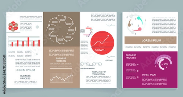 Fototapeta Brochure for business reports, cover layout and infographics