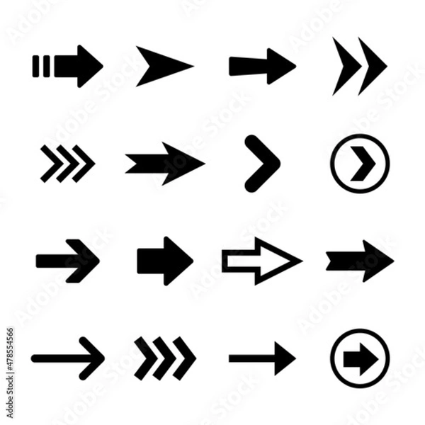 Fototapeta Arrows icons, big set. Arrows vector collection.