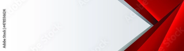 Fototapeta Geometric background. Red, white and gray colors. Decorative web banner or layout. EPS vector illustration