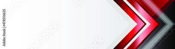 Fototapeta Geometric background. Red, white and gray colors. Decorative web banner or layout. EPS vector illustration
